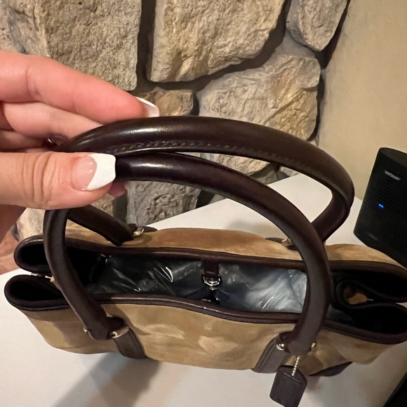 Vintage Y2K Coach Hampton Suede Satchel Bag - Picture 4 of 12